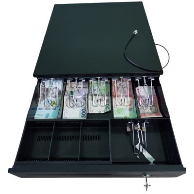 Денежный ящик HONG ER RUN HER-405A металлический 6 купюр 3 монет Денежный ящик HONG ER RUN HER-405A металлический 6 купюр 3 монет