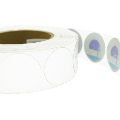 Етикетка радіочастотна 40 мм захисна біла кругла